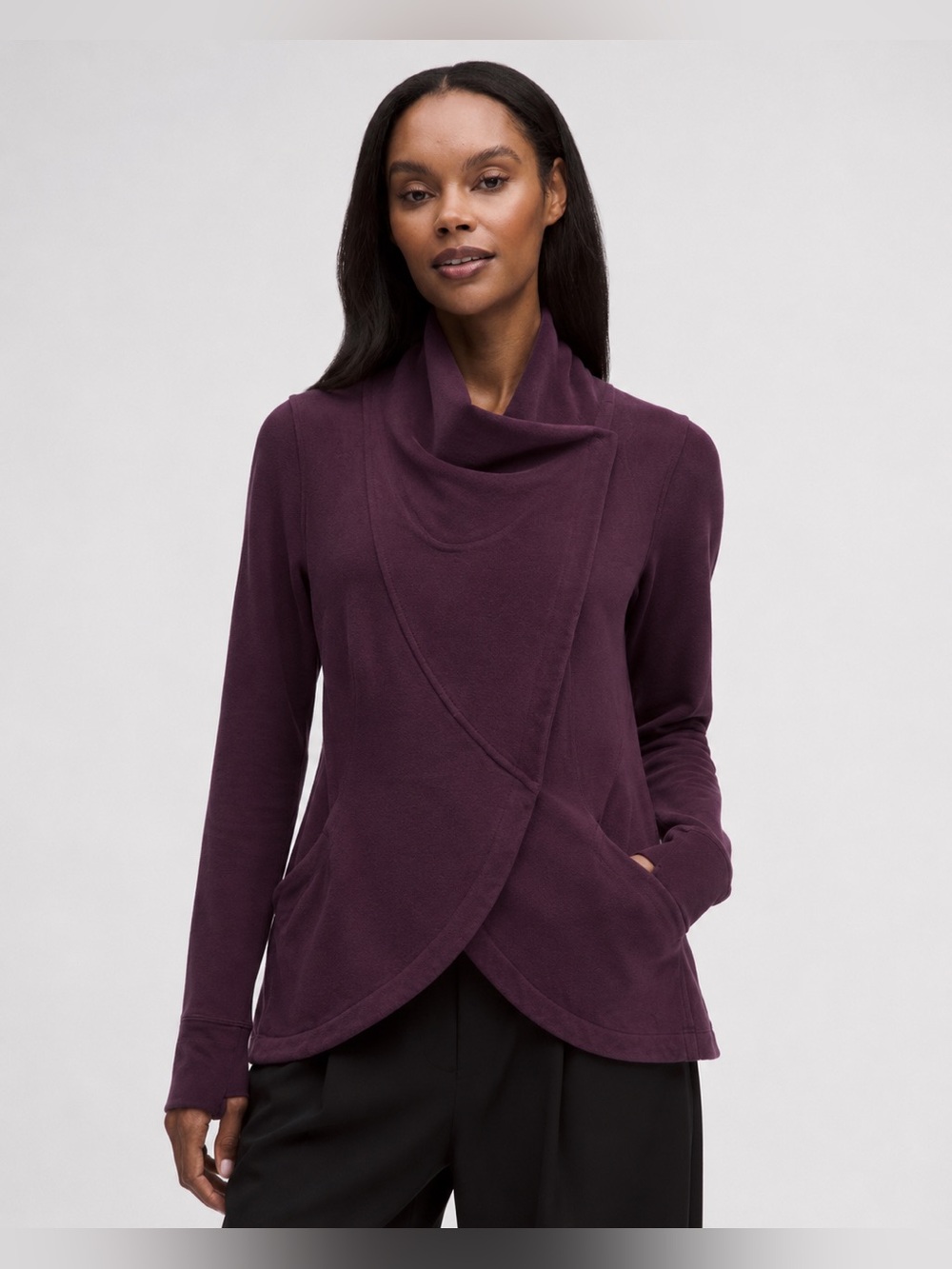 Lululemon Athletica Purple Crossover Sweatshirt Cardigan SIZE 8 *L